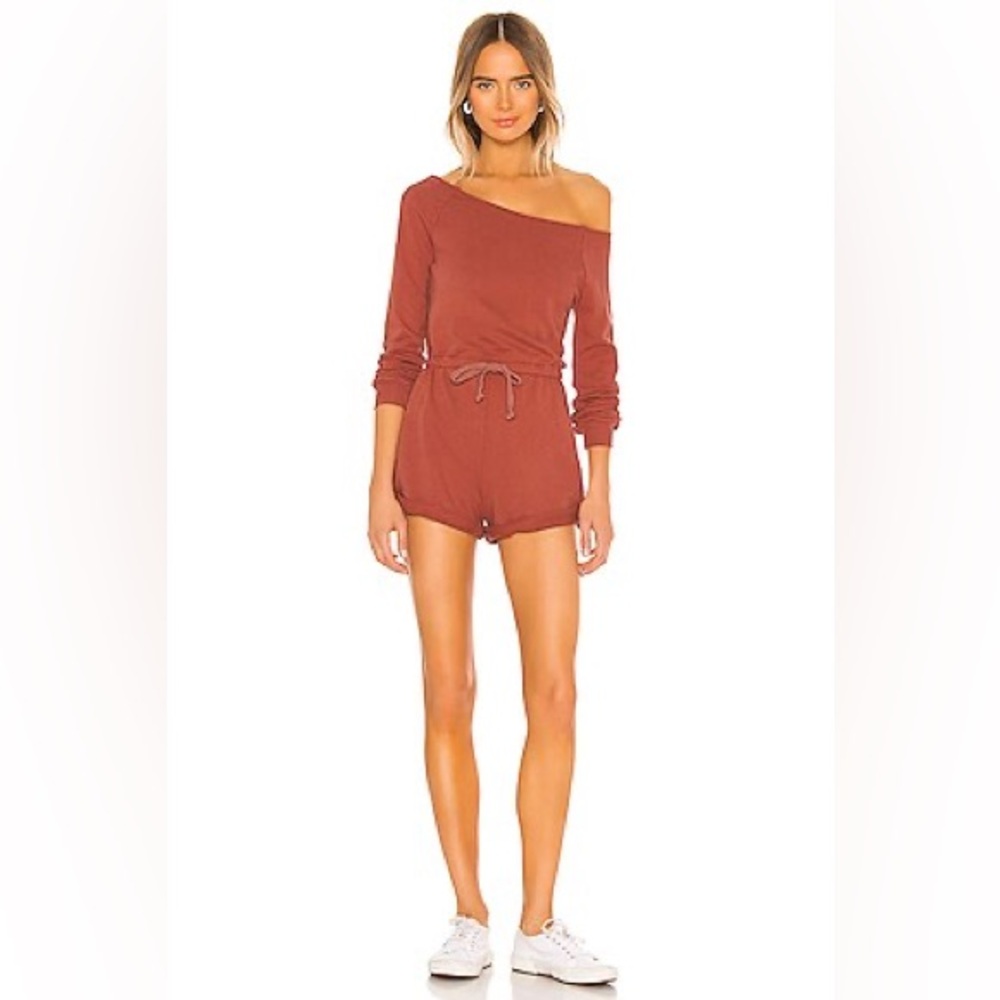 Lovers and Friends Lene Off-the-shoulder Romper, Rose Tan XXS